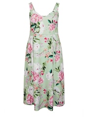 Yours Curve Green London Sweetheart Pleated Dress - Image 5 of 5