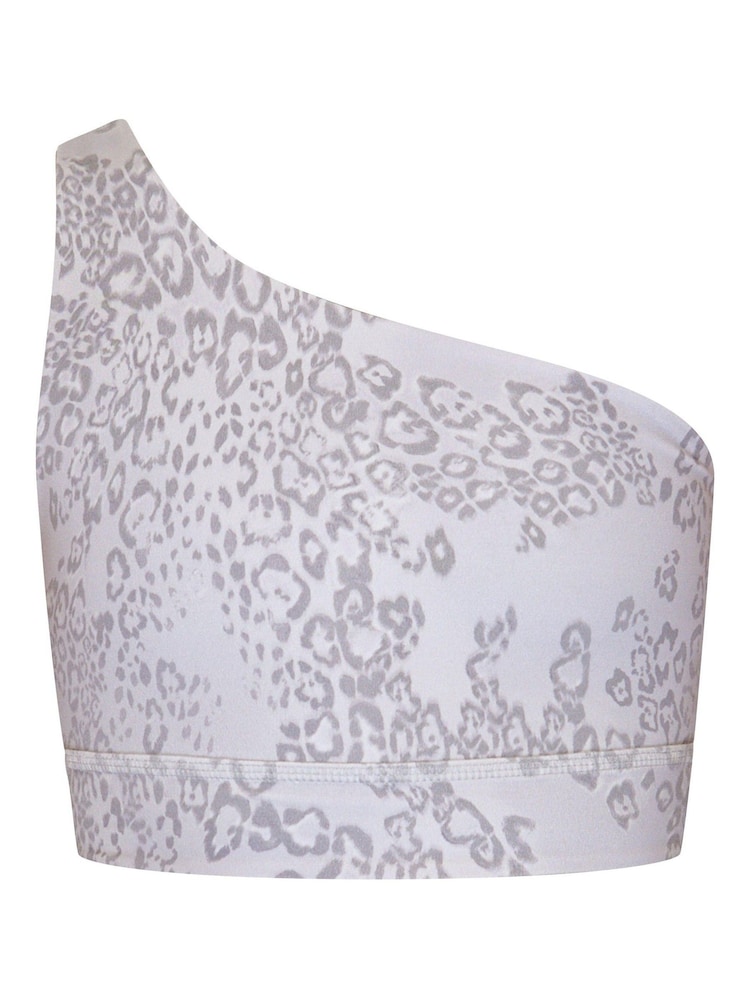 Sweaty Betty Urban Grey Leopard Print Supersoft Asymmetric Reversible Bra - Image 10 of 10
