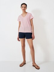 Crew Clothing 100% Cotton Perfect V-Neck Slub T-Shirt - Image 1 of 5