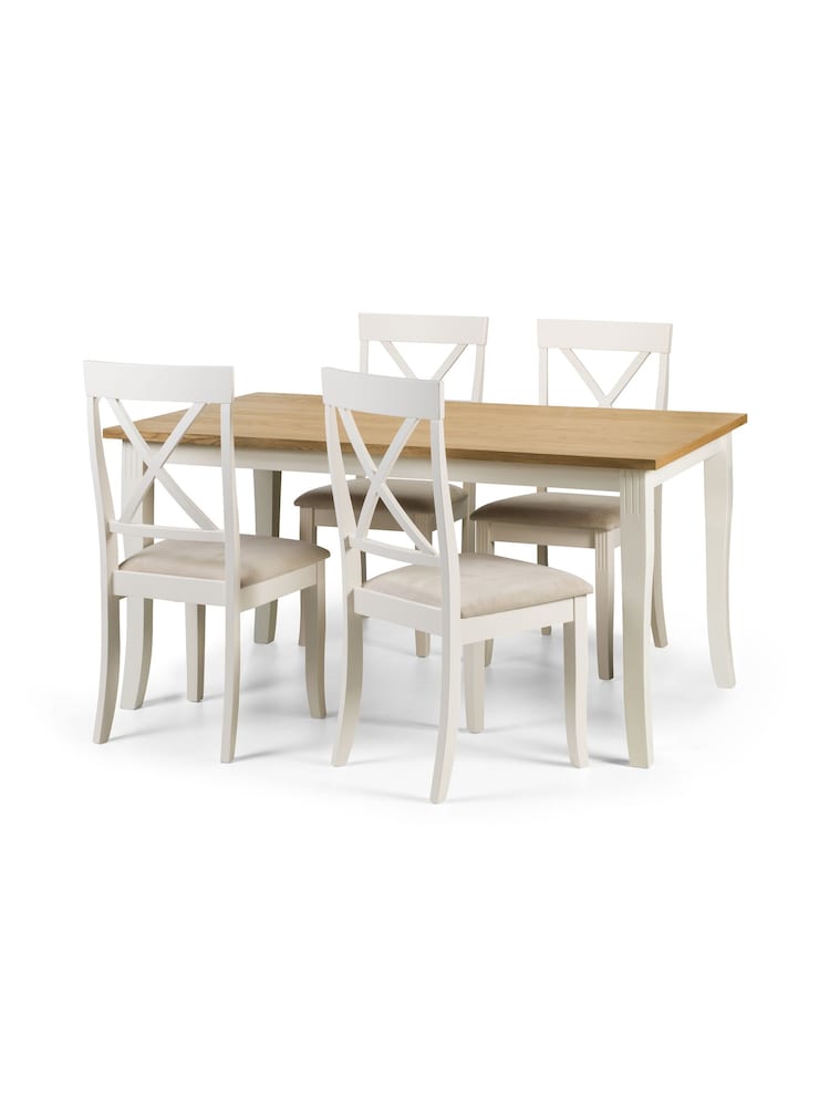 Julian Bowen Ivory Oak Davenport Dining Table - Image 3 of 3 Julian Bowen Ivory Oak Davenport Dining Table - Image 3 of 3