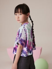 Purple Tie Dye Rolling Stones 100% Cotton T-Shirt (3-16yrs) - Image 2 of 6