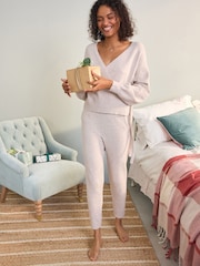 Laura Ashley Oatmeal Straight Leg Knit Trousers - Image 2 of 6