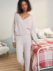 Laura Ashley Oatmeal Straight Leg Knit Trousers - Image 3 of 6