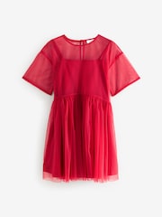 Red Mesh Dress (3-16yrs) - Image 4 of 7
