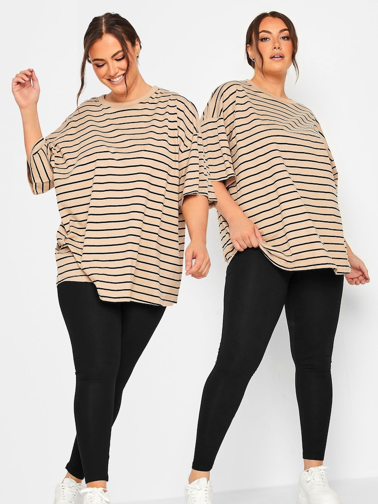 Yours Curve Essential Leggings aus Baumwolle im 2er-Pack - Bild 1 von 4 Yours Curve Essential Leggings aus Baumwolle im 2er-Pack - Bild 1 von 4