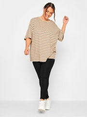 Yours Curve Black Cotton Essential Leggings 2 Pack - Image 2 of 4