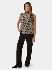 Forever New Black Rayne Petite Ruffle High Neck Blouse - Image 3 of 5
