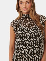 Forever New Black Rayne Petite Ruffle High Neck Blouse - Image 5 of 5