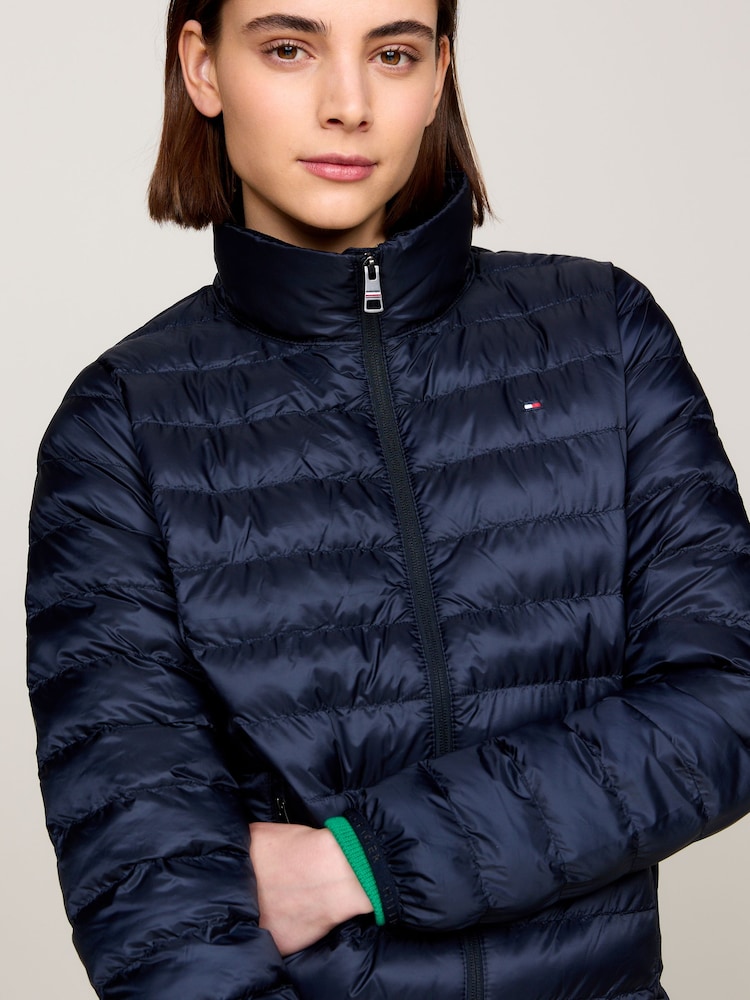 Tommy Hilfiger Dark Blue Down-Filled Hooded Zip-Thru Jacket - Image 4 of 7