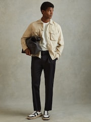 Reiss Off White Wick Textured Crew-Neck T-Shirt - Image 3 of 5