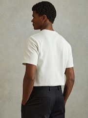 Reiss Off White Wick Textured Crew-Neck T-Shirt - Image 4 of 5