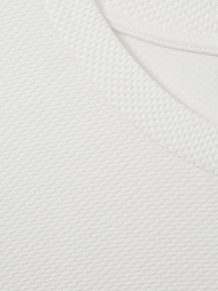Reiss Off White Wick Textured Crew-Neck T-Shirt - Image 5 of 5