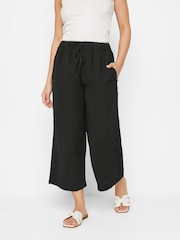 PixieGirl Petite Black Wide Leg Cropped Trousers - Image 3 of 5