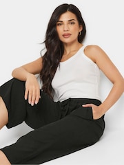 PixieGirl Petite Black Wide Leg Cropped Trousers - Image 4 of 5