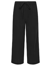 PixieGirl Petite Black Wide Leg Cropped Trousers - Image 5 of 5