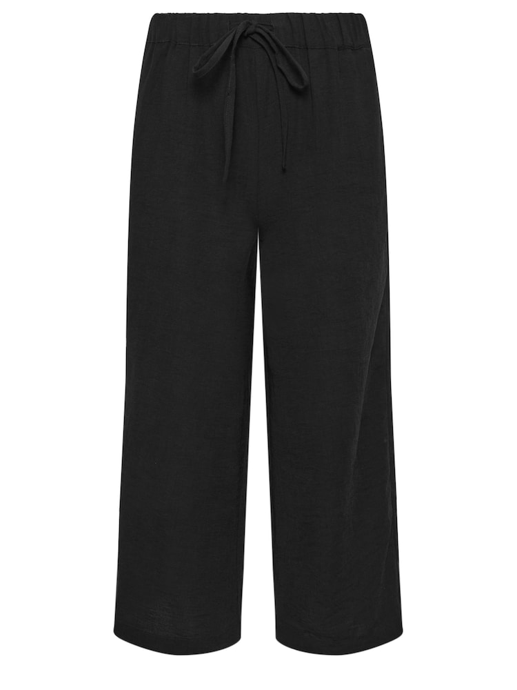 PixieGirl Petite Black Wide Leg Cropped Trousers - Image 5 of 5