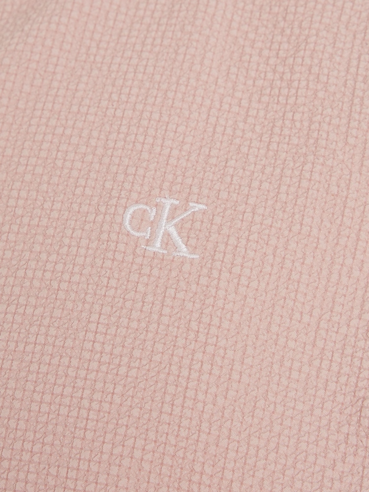 Calvin Klein Pink Seersucker Woven Top - Image 6 of 6