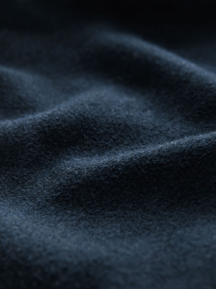 Navy Blue Twin Pocket Shacket Overshirt with Wool - Image 7 of 7