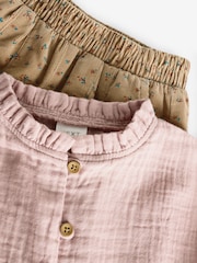 Pink 100% Cotton Blouse and Co-ord Trousers Set (3mths-8yrs) - Image 7 of 8