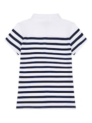 U.S. Polo Assn. Blue Womens Regular Fit Engineered Stripe Polo Shirt - Image 8 of 8