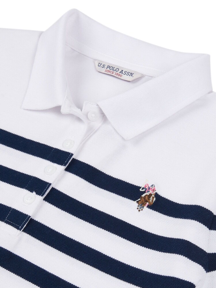 U.S. Polo Assn. Blue Womens Regular Fit Engineered Stripe Polo Shirt - Image 9 of 9 U.S. Polo Assn. Blue Womens Regular Fit Engineered Stripe Polo Shirt - Image 9 of 9