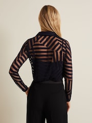 Phase Eight Blue Vida Burnout Shirt - Image 2 of 6