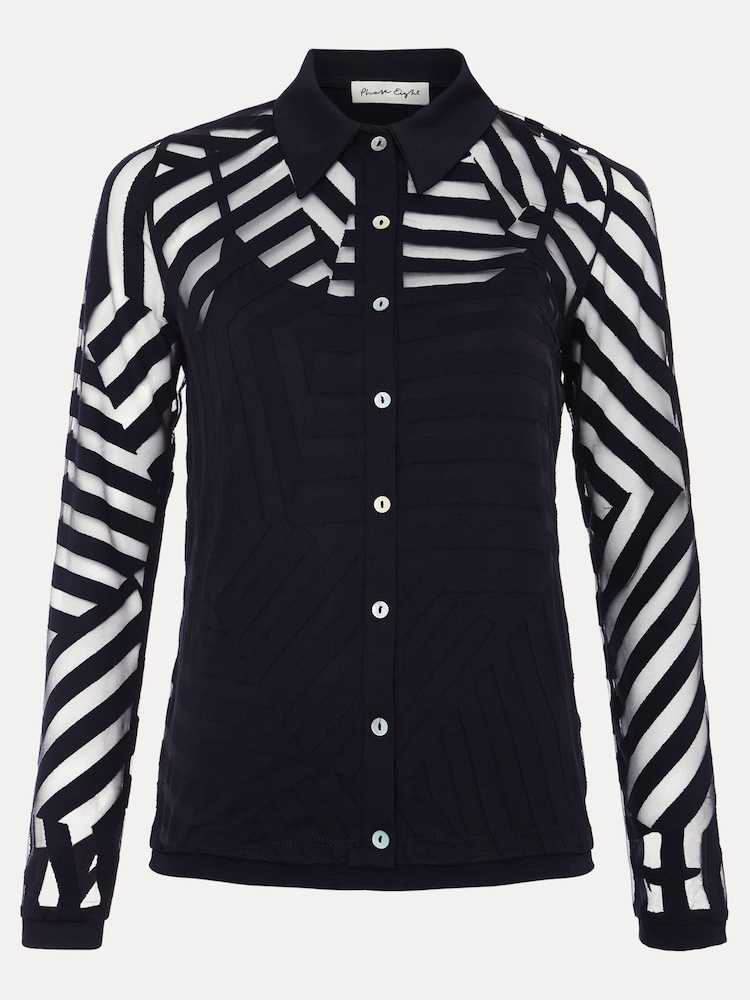 Phase Eight Blue Vida Burnout Shirt - Image 6 of 6