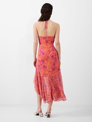 French Connection Orange Arla Hallie Crinkle Ruffle Dress - Image 2 of 4