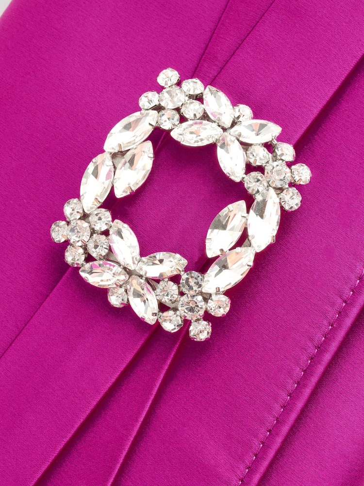 Pink Sparkle Brooch Clutch Bag - Image 8 of 8