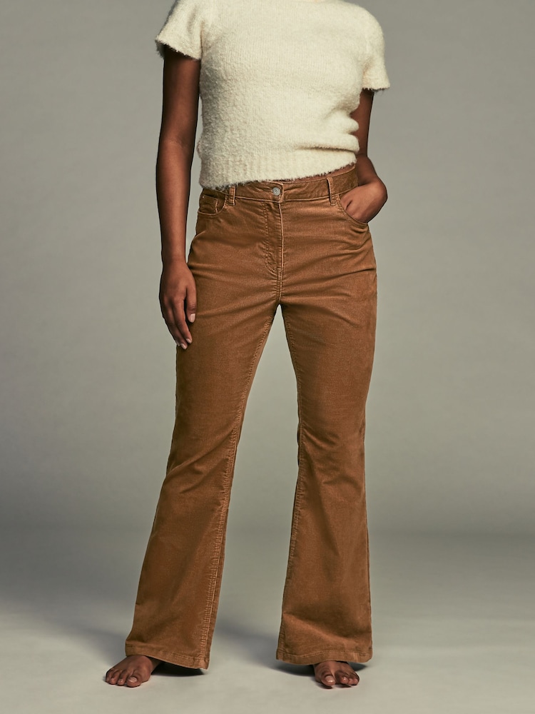 Brown Hourglass Cord Flared Trousers - Image 2 of 5