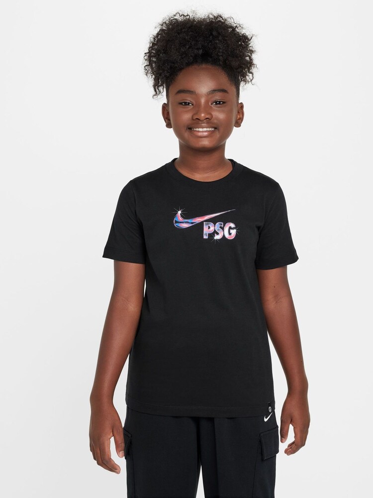 Nike Black PSG Swoosh Graphic T-Shirt - Image 1 of 6