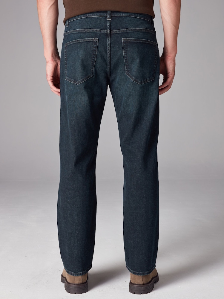 Bleu foncé lavé - Lit 1 place - Straight Fit Classic Jeans extensibles - Image 4 of 11