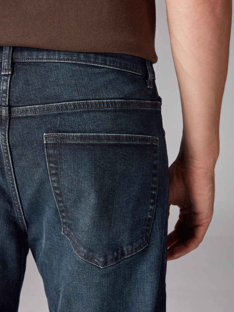 Bleu foncé lavé - Lit 1 place - Straight Fit Classic Jeans extensibles - Image 6 of 11