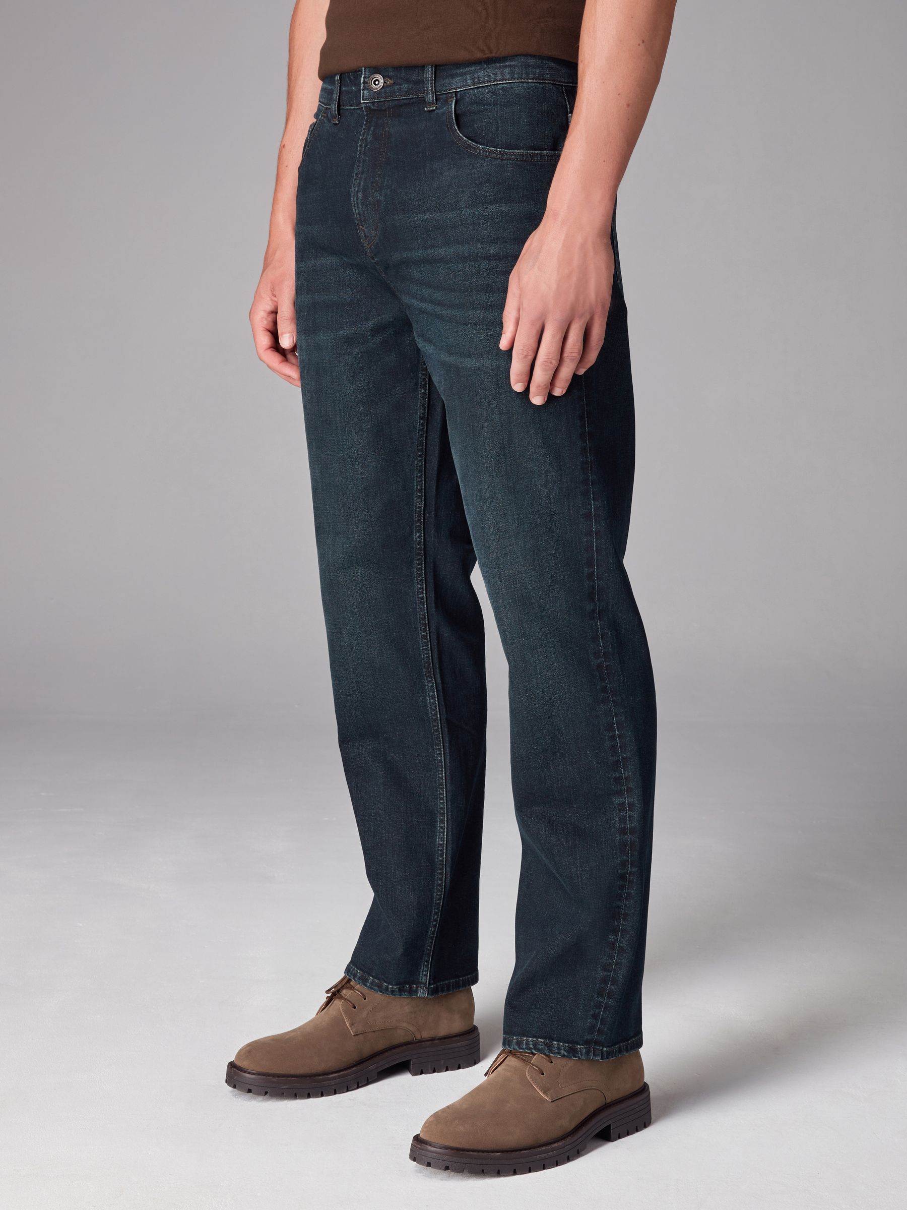 全国どこでも送料無料！ Washed Dark Blue Buy Single Stretch Classic Fit Straight パンツ