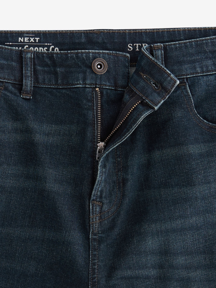 Bleu foncé lavé - Lit 1 place - Straight Fit Classic Jeans extensibles - Image 8 of 11