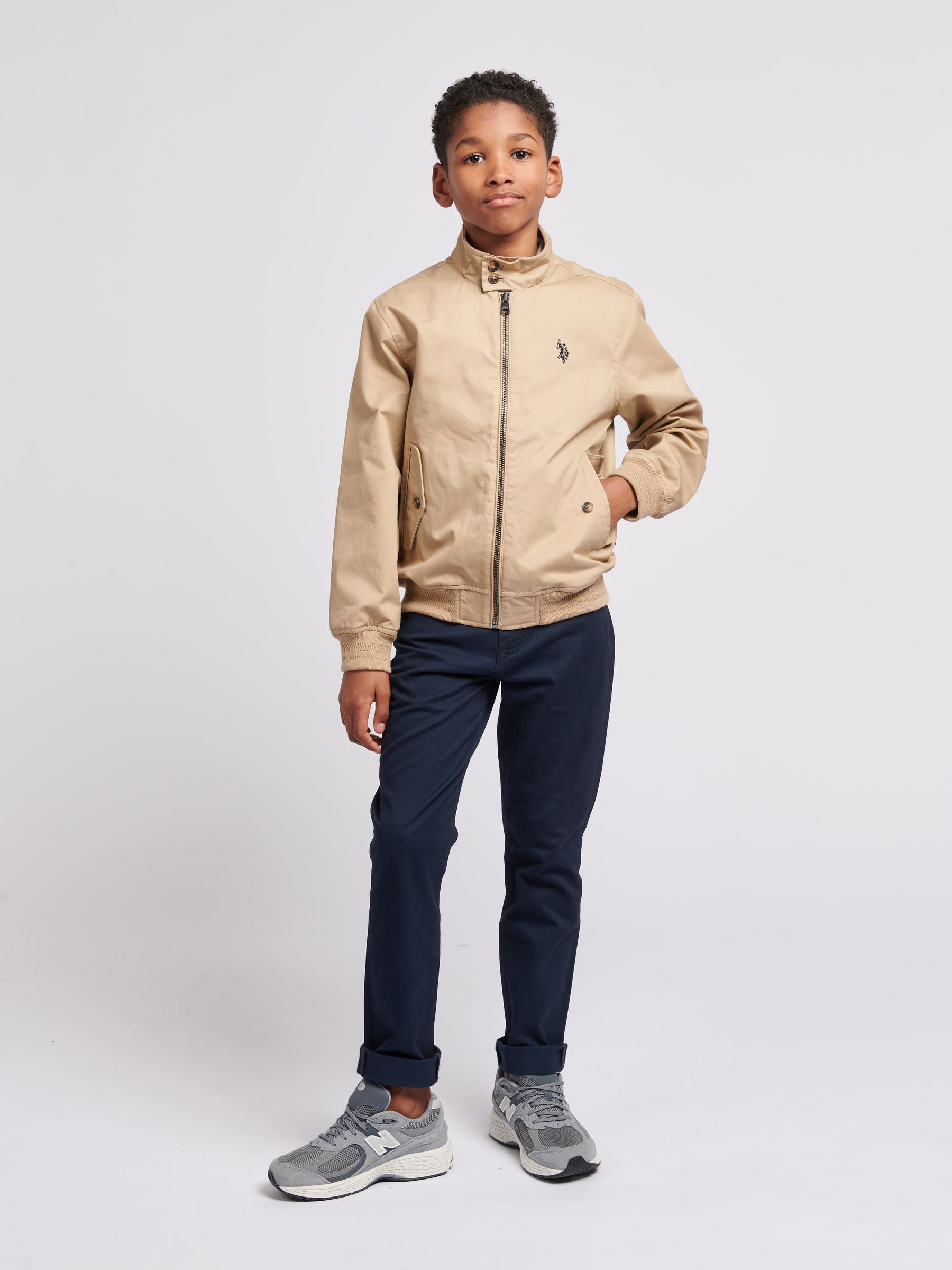 Buy U.S. Polo Assn. Brown Boys 100% Cotton Twill Harrington Buy U.S. Polo Assn. Brown Boys 100% Cotton Twill Harrington