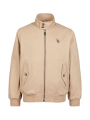 U.S. Polo Assn. Brown Boys 100% Cotton Twill Harrington Jacket - Image 6 of 8