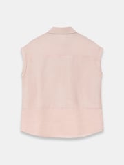 Mint Velvet Pink Linen Blend Sheer Panel Shirt - Image 7 of 7