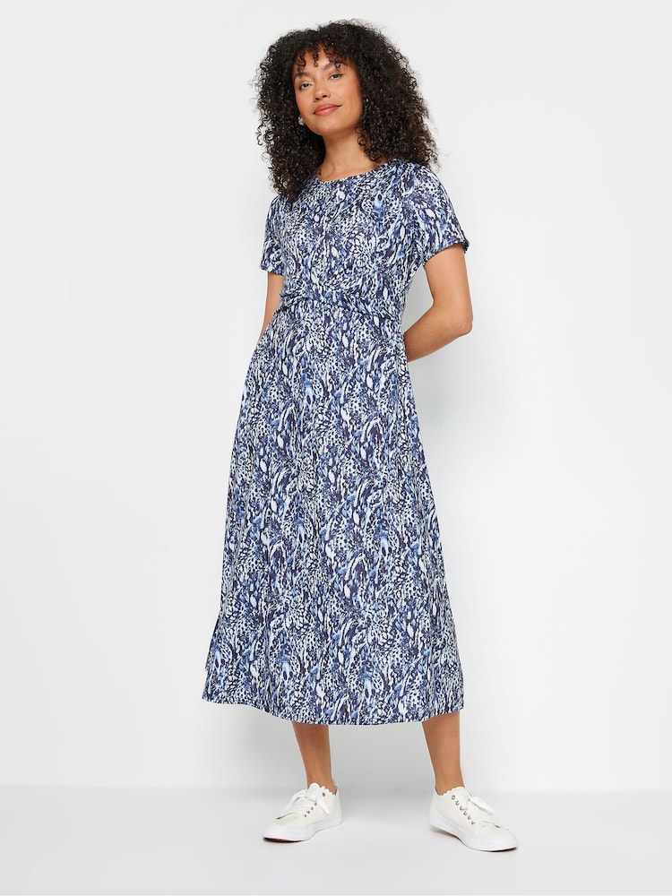 M&Co – kurzärmeliges Midikleid mit abstraktem Print - Bild 2 von 5