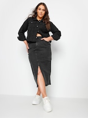 Yours Curve Black Curve 100% Cotton Classic Denim Jacket - Image 2 of 4