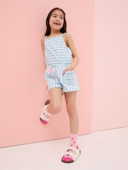 FatFace Amelia Geo Print Blue Print Playsuit - Image 4 of 5