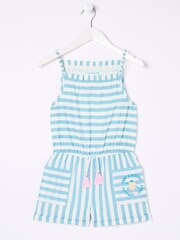 FatFace Amelia Geo Print Blue Print Playsuit - Image 5 of 5