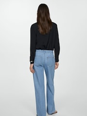 Mango Blue Straight Pleated Jeans - Image 3 of 7