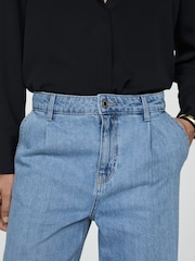 Mango Blue Straight Pleated Jeans - Image 5 of 7