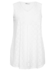 Yours Curve Black Broderie Pleated Swing Vest 2 Pack - Image 7 of 8