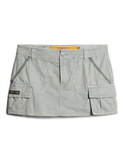 Superdry Grey 100% Cotton Utility Parachute Skirt - Image 5 of 7