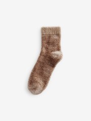 Neutral Velvet Cosy Ankle Socks 4 Pack - Image 5 of 7
