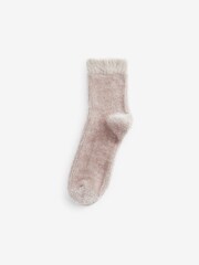Neutral Velvet Cosy Ankle Socks 4 Pack - Image 6 of 7