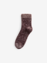Neutral Velvet Cosy Ankle Socks 4 Pack - Image 7 of 7