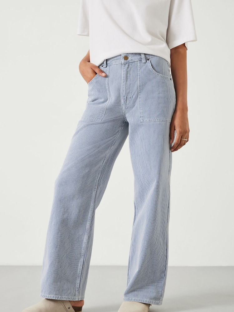 Hush Blue Arizona Striped 100% Cotton Jeans - Image 2 of 5